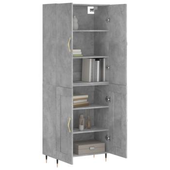 Highboard Betongrau 69,5x34x180 cm Holzwerkstoff