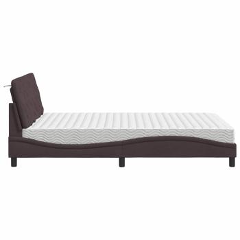 Bett mit Matratze Dunkelbraun 140x190 cm Stoff