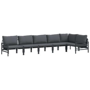 Garten-Sofa-Set 6 pcs Anthrazit Stahl
