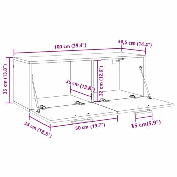 Wandschrank Altholz 100 x 36.5 x 35 cm Holzwerkstoff