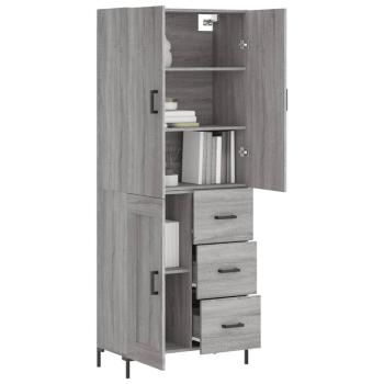 Highboard Grau Sonoma 69,5x34x180 cm Holzwerkstoff