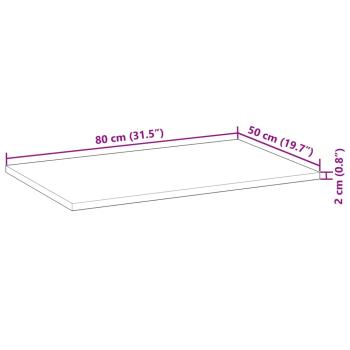 Schreibtischplatte Unbehandelt 80x50x2 cm Massivholz Akazie