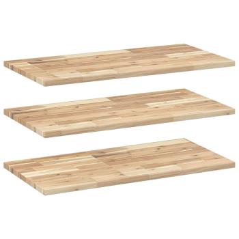 Schweberegale 3 Stk. 80x40x2 cm Massivholz Akazie Unbehandelt
