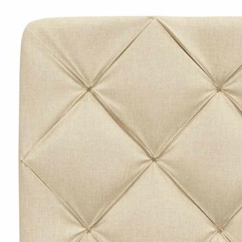 Bettgestell mit LED ohne Matratze Creme 200x200 cm Stoff