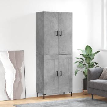 ARDEBO.de - Highboard Betongrau 69,5x34x180 cm Holzwerkstoff
