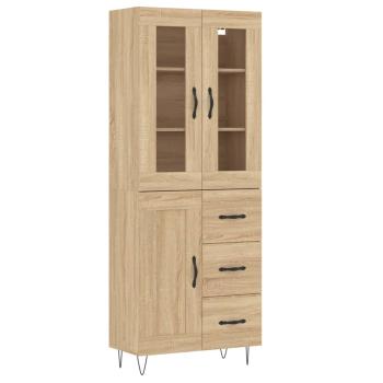 Highboard Sonoma-Eiche 69,5x34x180 cm Holzwerkstoff