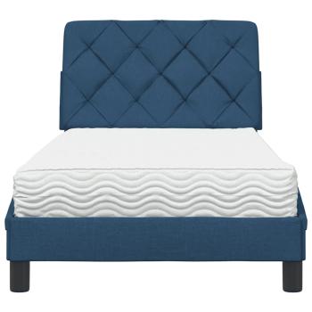Bett mit Matratze Blau 80x200 cm Stoff