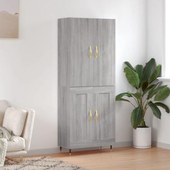 ARDEBO.de - Highboard Grau Sonoma 69,5x34x180 cm Holzwerkstoff