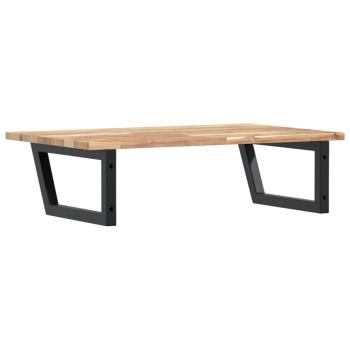 Waschbeckenregal Wandmontage Stahl und Akazienholz
