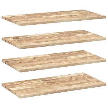 Schweberegale 4 Stk. 80x40x2 cm Massivholz Akazie Unbehandelt