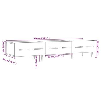 TV-Schrank Räuchereiche 150x36x30 cm Holzwerkstoff