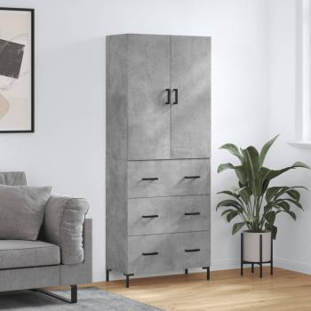 ARDEBO.de - Highboard Betongrau 69,5x34x180 cm Holzwerkstoff