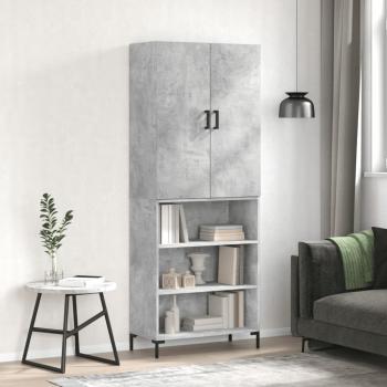 ARDEBO.de - Highboard Betongrau 69,5x34x180 cm Holzwerkstoff