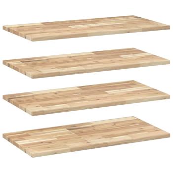 Schweberegale 4 Stk. 100x40x2 cm Massivholz Akazie Unbehandelt