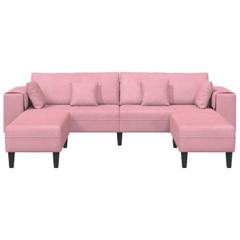 Samt Sofa mit Kissen mit Kissen 3 pcs Rosa 208 cm Samt