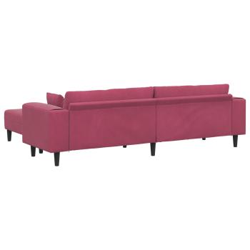 Samt Sofa mit Kissen mit Kissen 3 pcs Weinrot 208 cm Samt