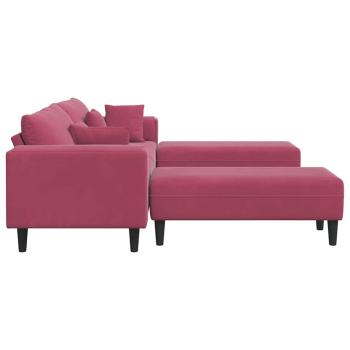 Samt Sofa mit Kissen mit Kissen 3 pcs Weinrot 208 cm Samt