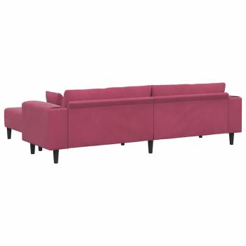 Samt Sofa mit Kissen mit Kissen 3 pcs Weinrot 208 cm Samt