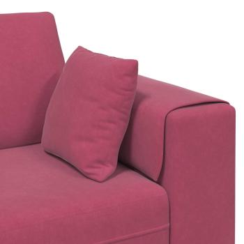 Samt Sofa mit Kissen mit Kissen 3 pcs Weinrot 208 cm Samt