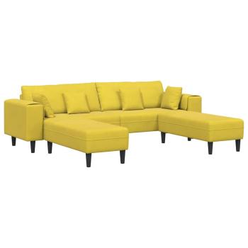 Samt Sofa mit Kissen mit Kissen 3 pcs Gelb 208 cm Samt