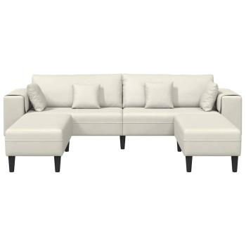 Samt Sofa mit Kissen mit Kissen 3 pcs Cremefarben 208 cm Samt