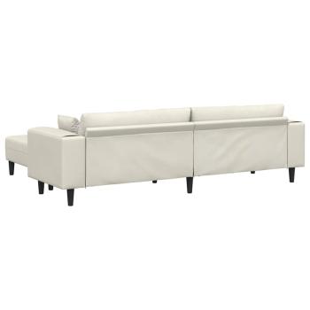 Samt Sofa mit Kissen mit Kissen 3 pcs Cremefarben 208 cm Samt