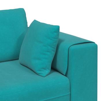 Samt Sofa mit Kissen mit Kissen 3 pcs Türkis 208 cm Samt