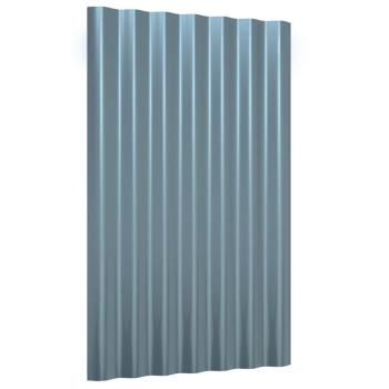 Dachpaneele 12 Stk. Pulverbeschichteter Stahl Grau 60x36 cm