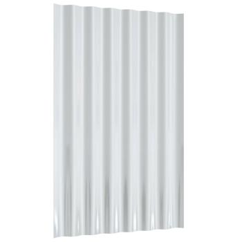 Dachpaneele 12 Stk. Pulverbeschichteter Stahl Grau 60x36 cm