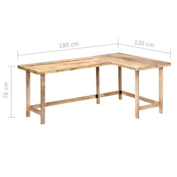 Schreibtisch 180 x 120 x 76 cm Massivholz Mango