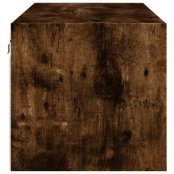Wandschrank mit Glastüren Räuchereiche 102x37x35 cm