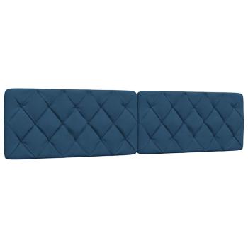 Bettgestell mit LED ohne Matratze Blau 200x200 cm Stoff