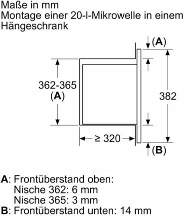 Bosch BFL523MB4 Serie 2 Einbau Mikrowelle, 800 W, 20 L, AutoPilot 7, Reinigungsunterstützung, QuickStart, Schwarz