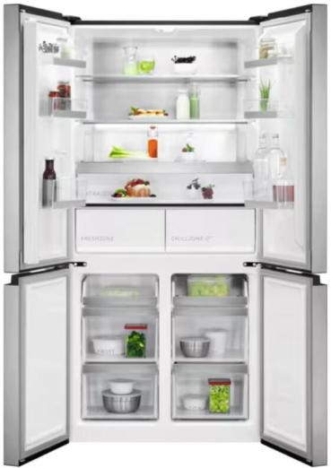 AEG RMB952D6VU Stand Side-by-Side Kombination, 90,5 cm breit, 522 L, NoFrost, variable 0°C-Kälteschublade, Frostmatic, Urlaubsschaltung, TwinTech, Edelstahloptik