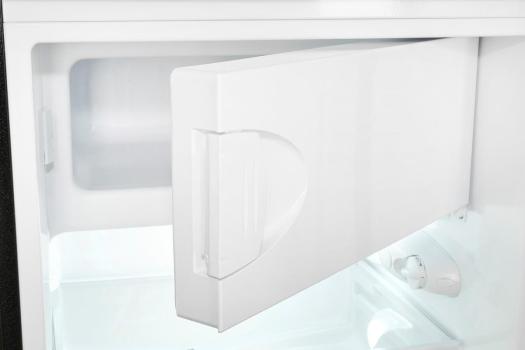 Exquisit KS15-4-051C Stand Kühlschrank mit Gefrierfach, 55 cm breit, 107 L, Gemüseschublade, Griffmulde, Inoxlook az