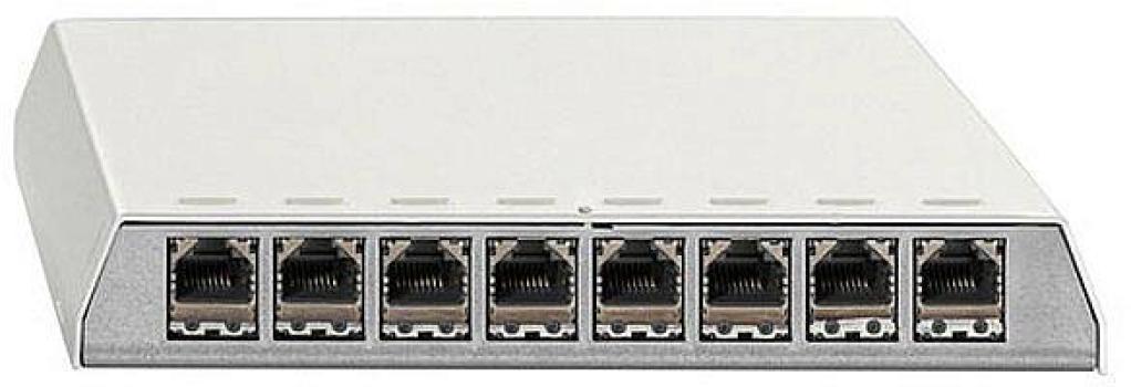 ARDEBO.de Rutenbeck PP-Cat.6A iso-8 Ap rw, 10 Gigabit-Patchpanel, geschirmt, Aufputz, für Tisch-/Wandmontage, REG-Montage mit Hutschienenadapter, 8 RJ45-Steckbuchsen, reinweiß (23611108)