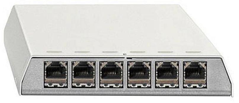ARDEBO.de Rutenbeck PP-Cat.6A iso-6 Ap rw, 10 Gigabit-Patchpanel, geschirmt, Aufputz, für Tisch-/Wandmontage, REG-Montage mit Hutschienenadapter, 6 RJ45-Steckbuchsen, reinweiß (23611106)