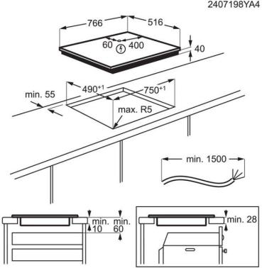 AEG HK857870XB Autarkes Glaskeramikkochfeld, 76,6 cm breit, OptiFit Frame, Öko-Timer, Kindersicherung, Edelstahlrahmen, schwarz