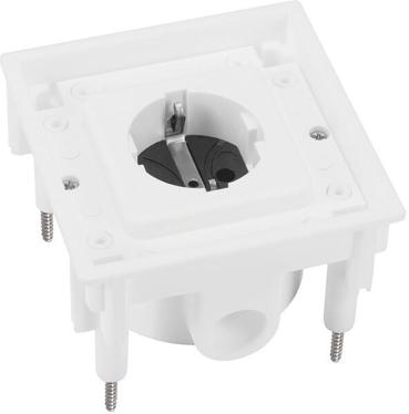 ARDEBO.de ABL 1471601 Flächenbündige SCHUKO Einbausteckdose, 3-polig, 16A, IP20, weiß