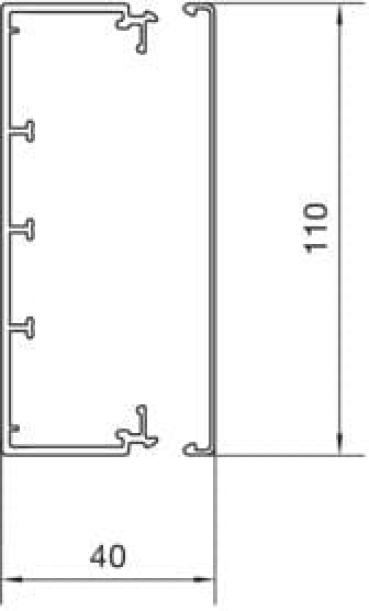 Hager LF4011007035 Leitungsführungskanal aus PVC, LF 40x110 mm, lichtgrau, 2 m
