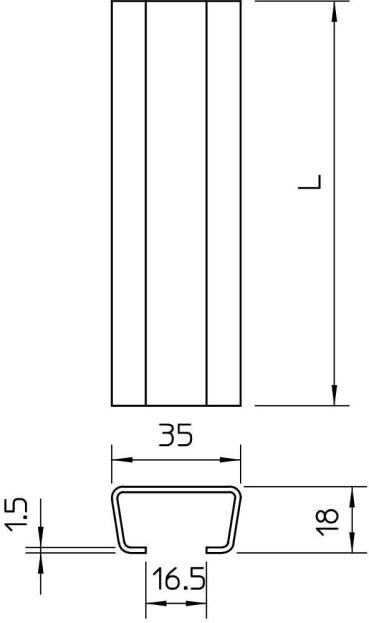 OBO Bettermann AML3518 Ankerschiene, Schlitz 16,5 mm, FT, ungelocht (1118129)