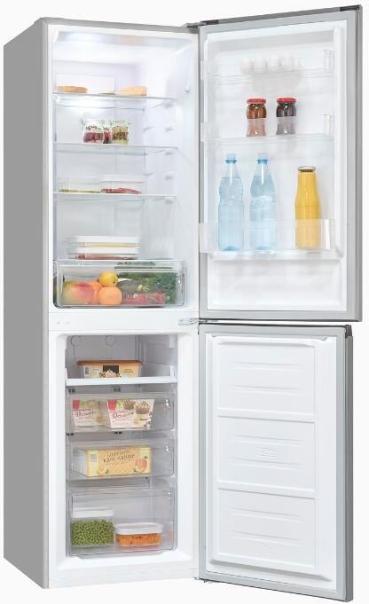 Exquisit KGC250-85-NF-040D Stand Kühl-Gefrierkombination, 54 cm breit, 247 L, NoFrost, LED Beleuchtung, inoxlook