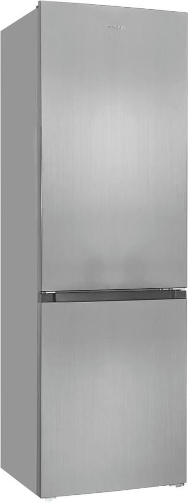 Exquisit KGC320-95-E-040E Stand Kühl-Gefrierkombination, 60 cm breit, 315 L, LED Beleuchtung, Edelstahloptik