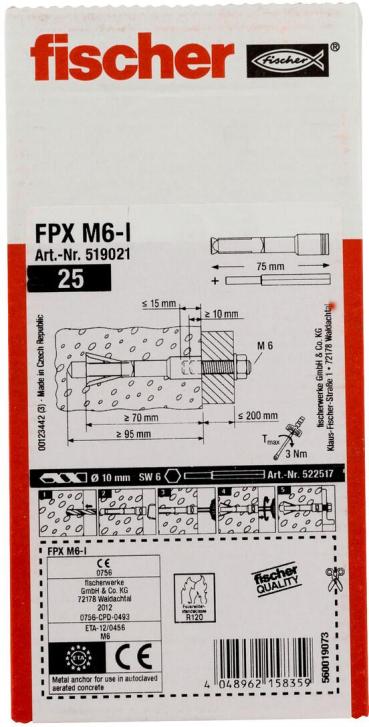 Fischer Porenbetonanker FPX M 6 I (519021)