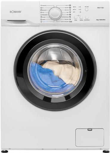 ARDEBO.de Bomann WA 7161 6kg Frontlader Waschmaschine, 60 cm breit, 1000 U./min, 16 Waschprogramme + Extraspülen, weiß
