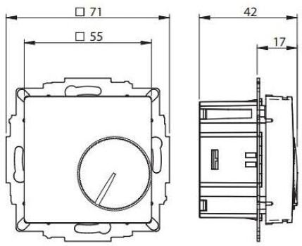 EBERLE UTE 2100-G-55 Raumregler, UP, IP30, 55x55mm, 5-30C, AC 230V, Polarweiß glänzend (547890054502)