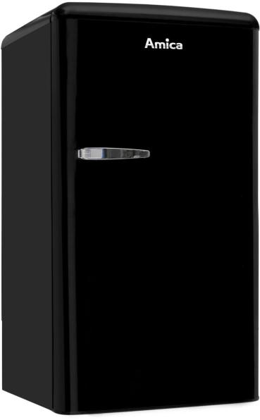 Amica KSR 361 105 S Retro Kühlschrank mit Gefrierfach, 48 cm breit, 83 L, schwarz