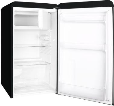 Amica KSR 361 105 S Retro Kühlschrank mit Gefrierfach, 48 cm breit, 83 L, schwarz
