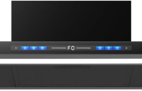 Wolkenstein WT3-90A++BR Wandhaube, 90 cm breit, 540,60 m³/h, LED Beleuchtung, 5 Leistungsstufen, schwarz