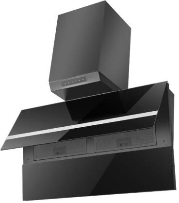 Wolkenstein WS49-90B Kopffreihaube, 90 cm breit, 513,6 m /h, LED Beleuchtung, 4 Leistungsstufen, schwarz
